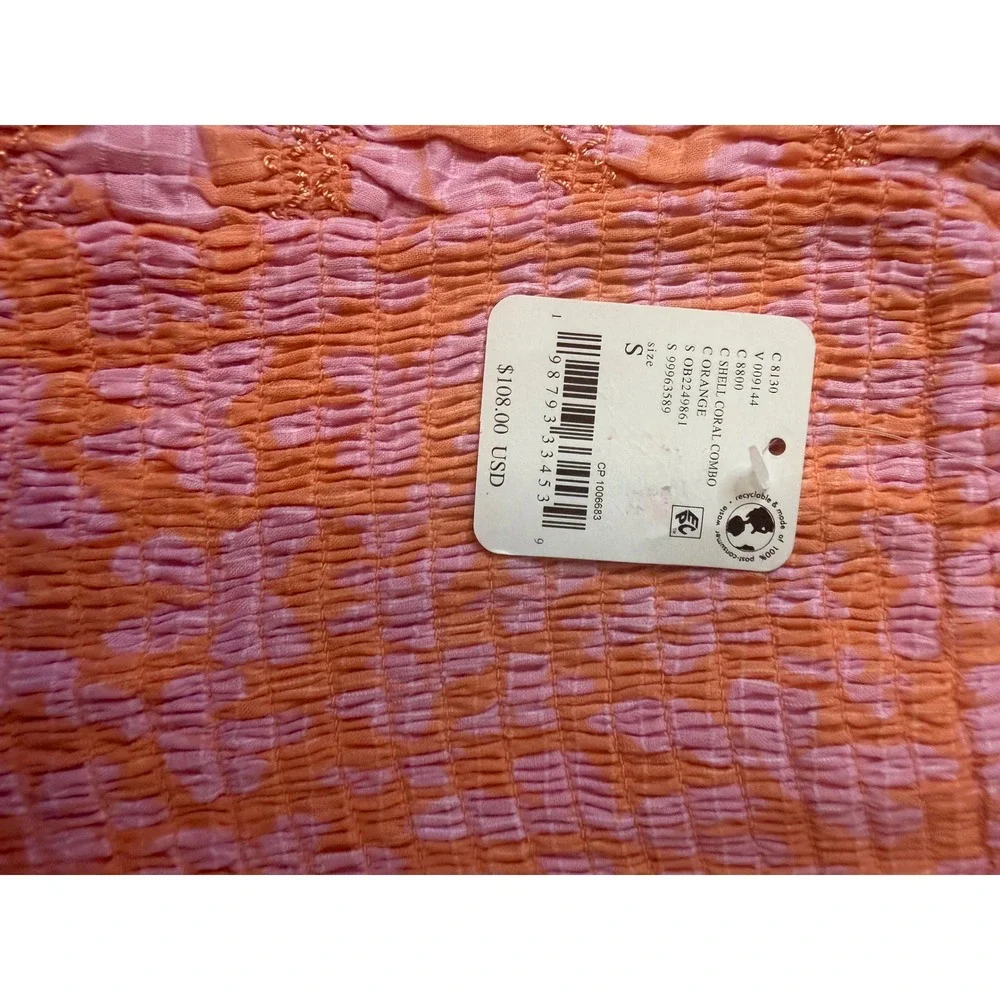 Free‎ People Embellished Bubble Mini Dress Shell Coral Pink Orange OB2249861 XS